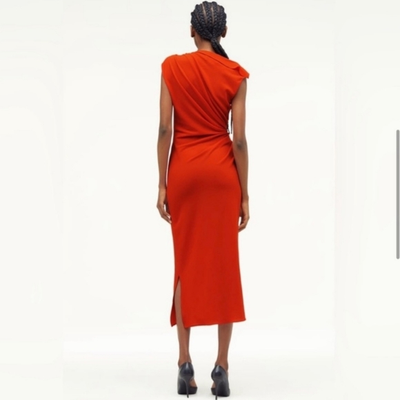 NWT Zara x Narcisco Rodriguez ~Limited Edition Ruched Dress, Size XS - Picture 5 of 8